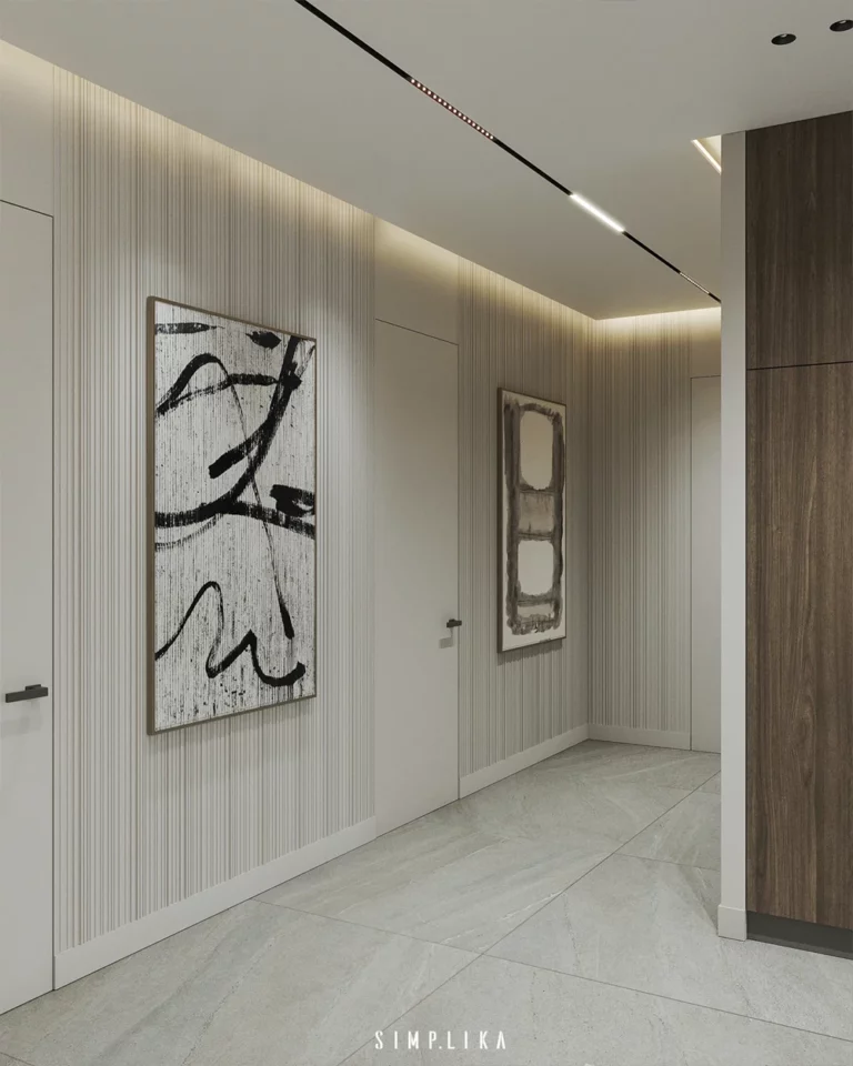 Projekt wnętrza wypełnionego sztuką