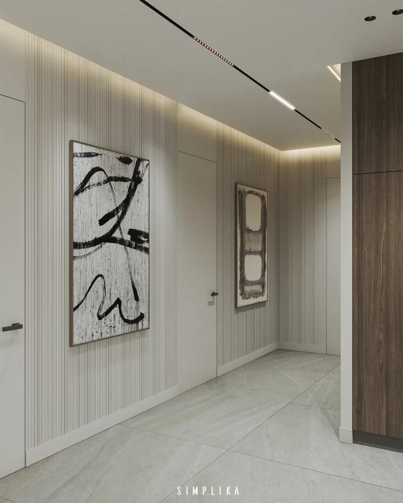 Projekt wnętrza wypełnionego sztuką